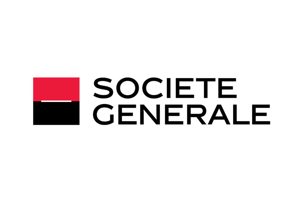 Logo Société Générale sur fond blanc.