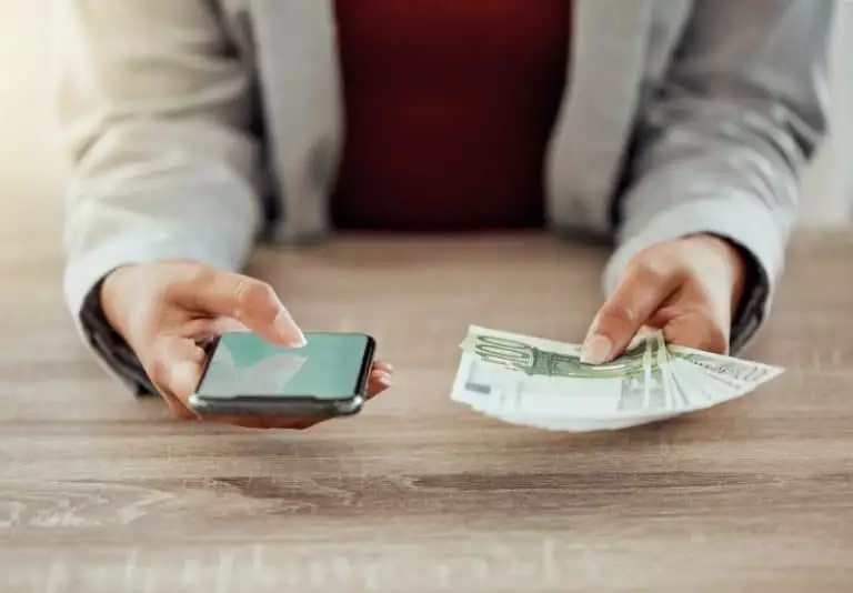 Sending money, cellphone banking and online shopping to keep your finances, cash and financial inve