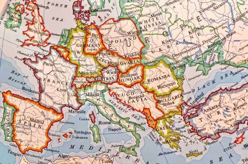 Une vieille carte de l europe