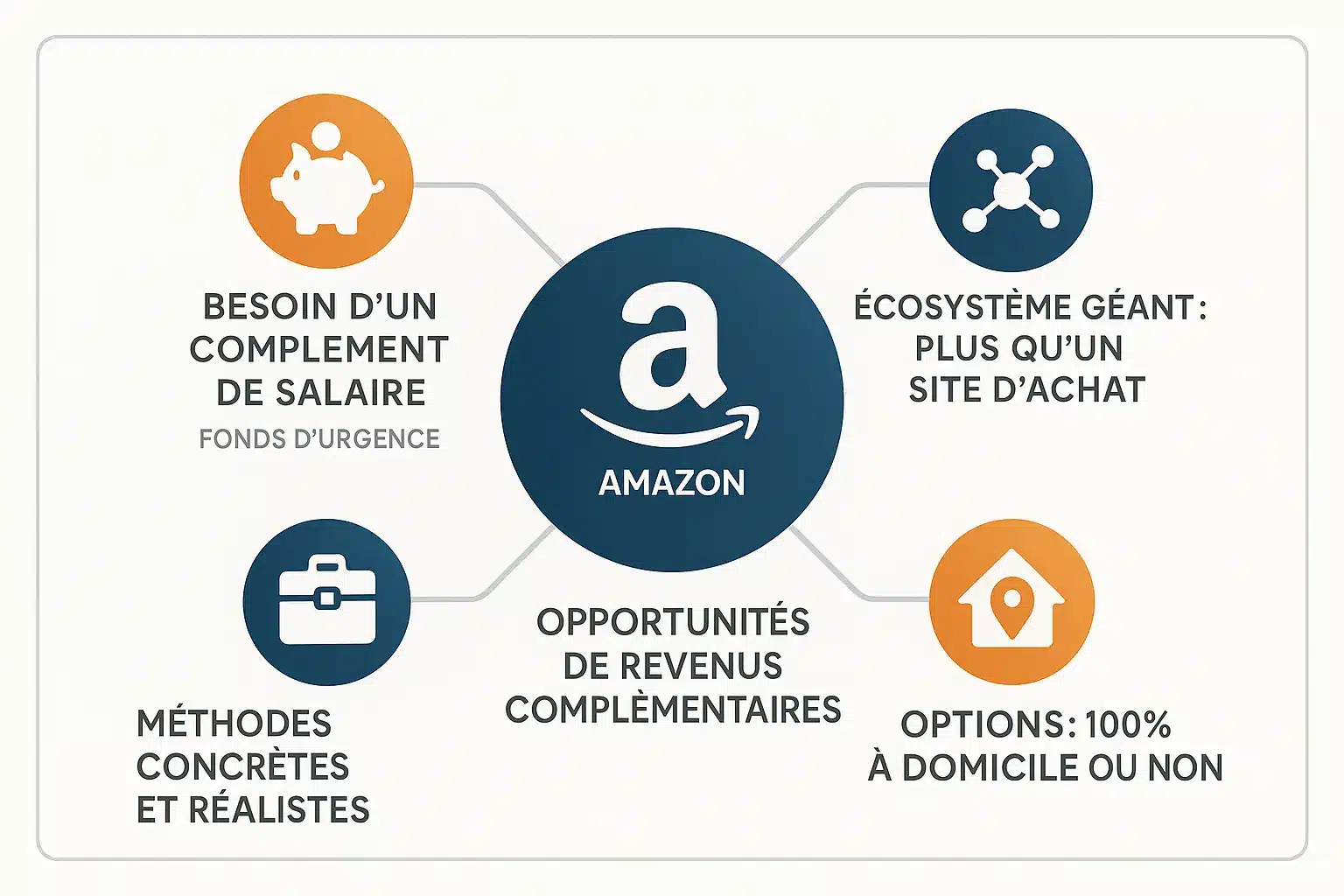 Infographie sur les opportunités de revenus complémentaires avec Amazon