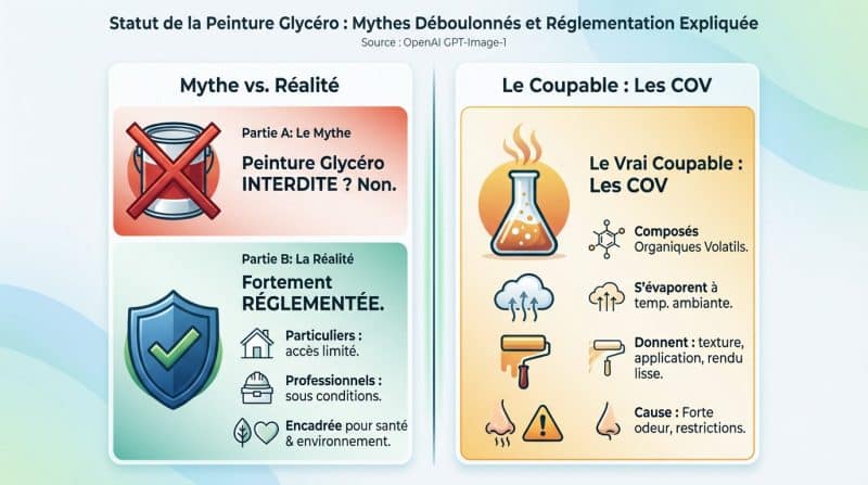 Peintre professionnel appliquant une peinture glycérophtalique avec masque de protection contre les COV