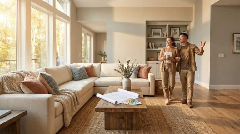 Renovated living room modern comfort and natural light