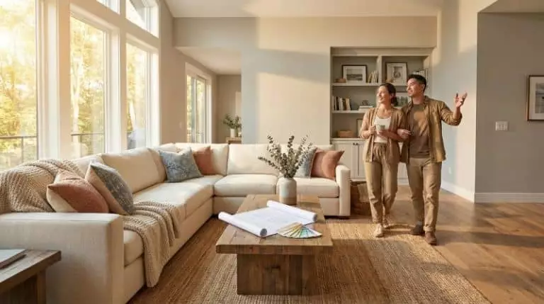 Renovated living room modern comfort and natural light